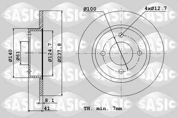 Handler.Part Brake disc SASIC 4004261J 1