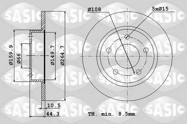 Handler.Part Brake disc SASIC 4004280J 1