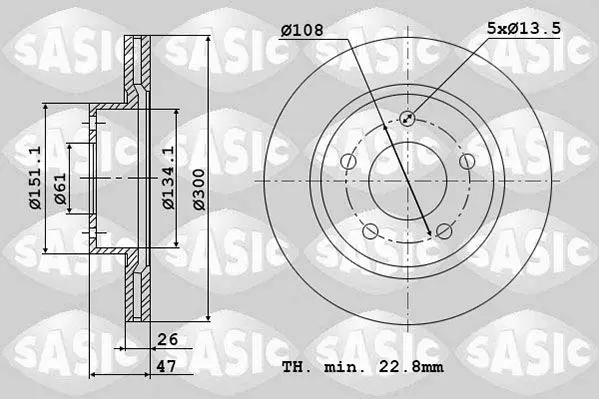 Handler.Part Brake disc SASIC 4004299J 1