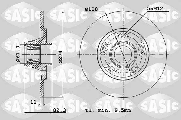 Handler.Part Brake disc SASIC 4004300J 1