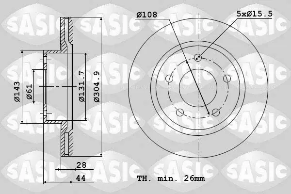 Handler.Part Brake disc SASIC 4004306J 1