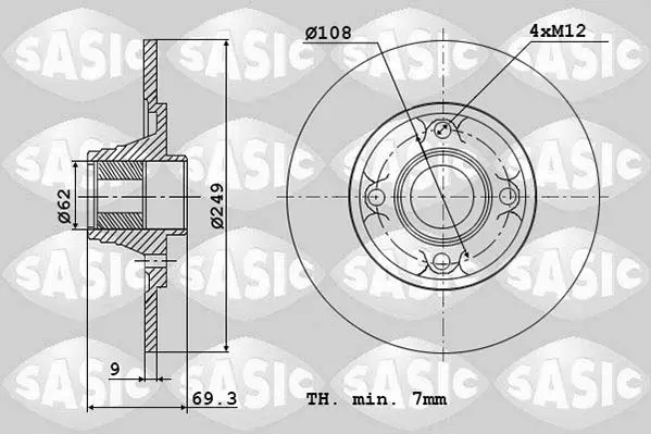 Handler.Part Brake disc SASIC 6100004 1