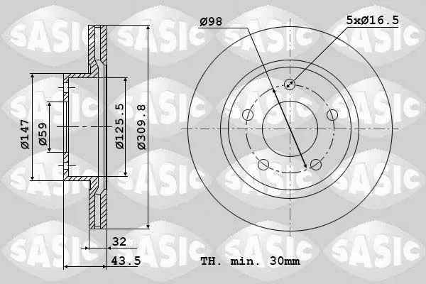 Handler.Part Brake disc SASIC 6100027 1