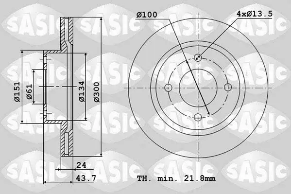 Handler.Part Brake disc SASIC 6104011 1