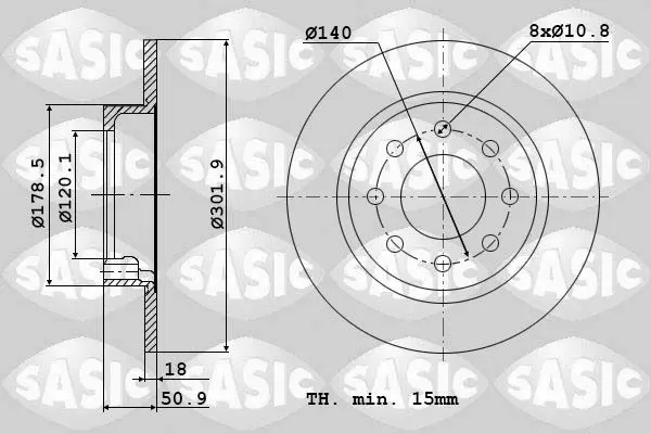 Handler.Part Brake disc SASIC 6104033 1