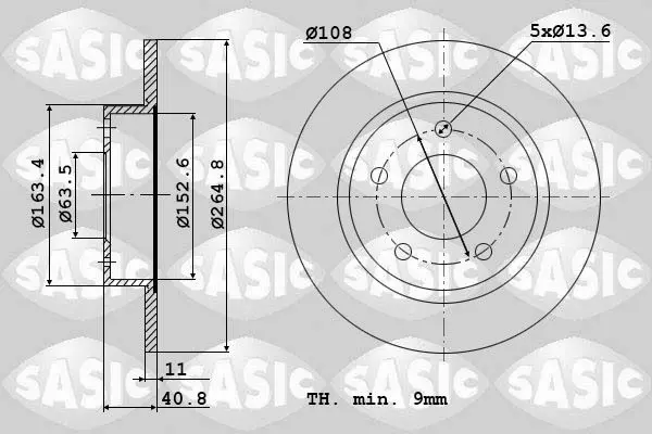 Handler.Part Brake disc SASIC 6106009 1