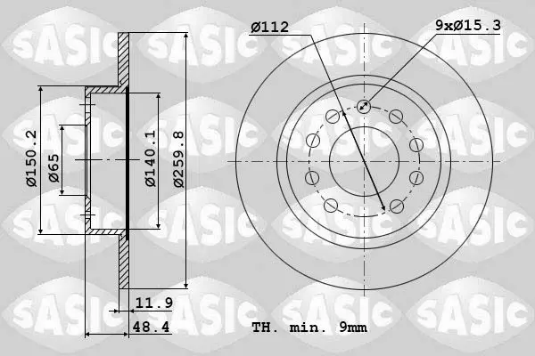 Handler.Part Brake disc SASIC 6106027 1