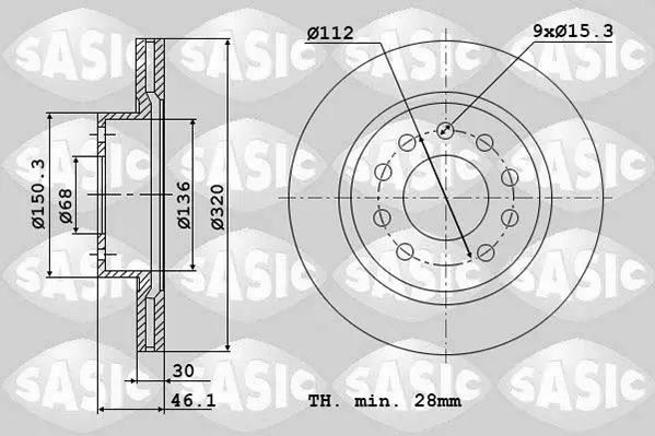 Handler.Part Brake disc SASIC 6106034 1