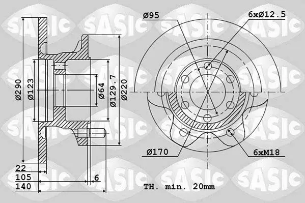 Handler.Part Brake disc SASIC 6106072 1