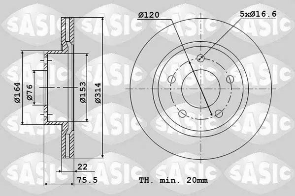 Handler.Part Brake disc SASIC 6106090 1