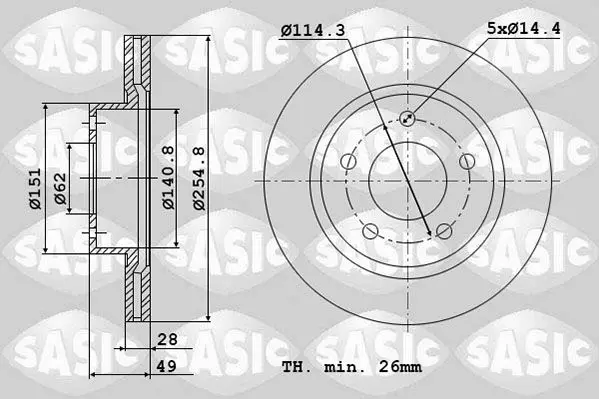 Handler.Part Brake disc SASIC 6106091 1