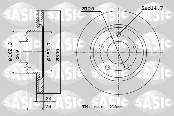 Handler.Part Brake disc SASIC 6106100 1