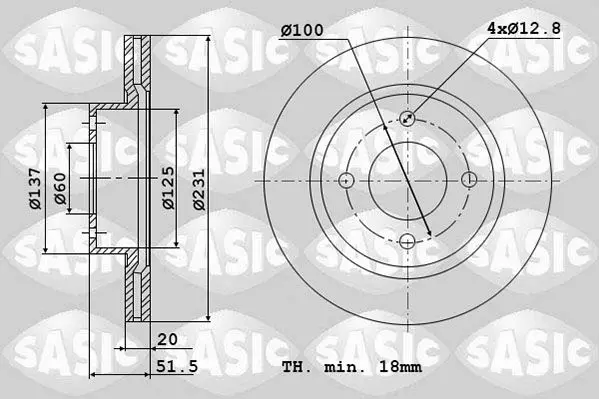 Handler.Part Brake disc SASIC 6106318 1