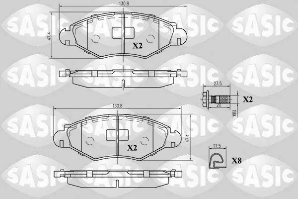 Handler.Part Brake pad set, disc brake SASIC 6210002 1