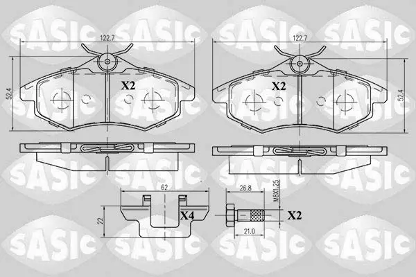 Handler.Part Brake pad set, disc brake SASIC 6210004 1