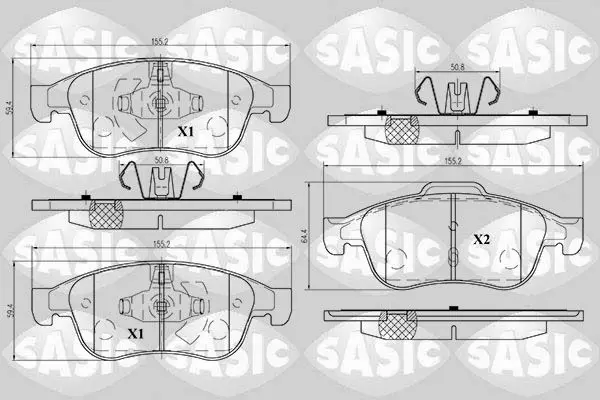 Handler.Part Brake pad set, disc brake SASIC 6214017 1