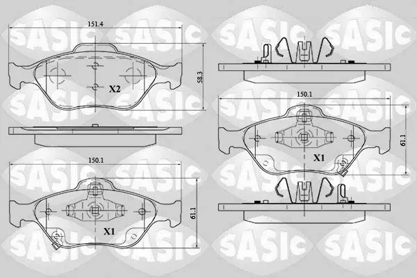 Handler.Part Brake pad set, disc brake SASIC 6216015 1