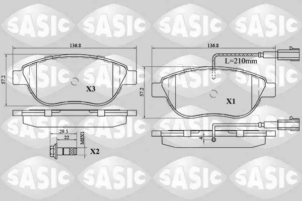 Handler.Part Brake pad set, disc brake SASIC 6216030 1