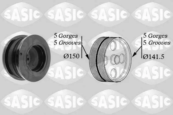 Handler.Part Belt pulley, crankshaft SASIC 9001812 1