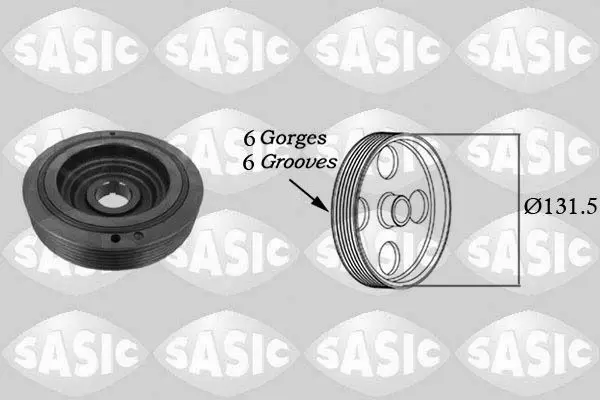 Handler.Part Belt pulley, crankshaft SASIC 9001814 1