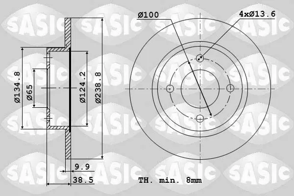 Handler.Part Brake disc SASIC 9004217J 1