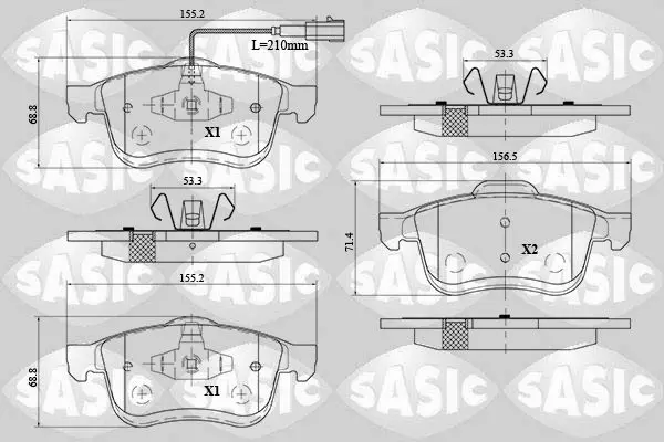 Handler.Part Brake Pad Set, disc brake SASIC 6216078 1