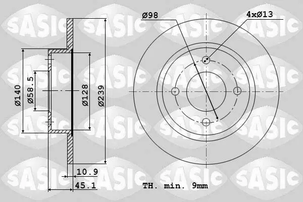 Handler.Part Brake disc SASIC 9004313J 1