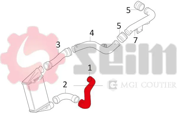 Handler.Part Charger intake hose SEIM 981053 6