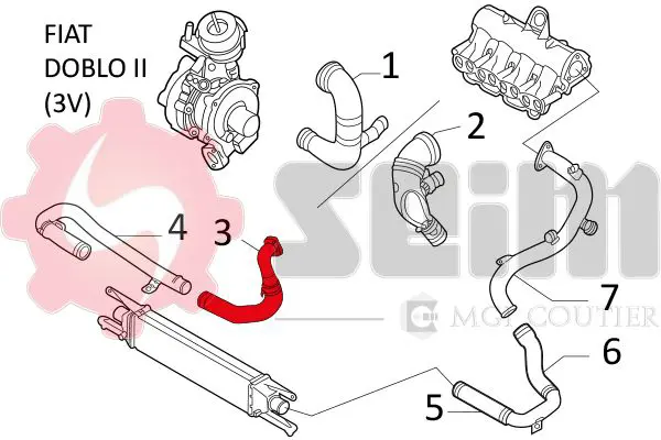 Handler.Part Charger intake hose SEIM 981197 2