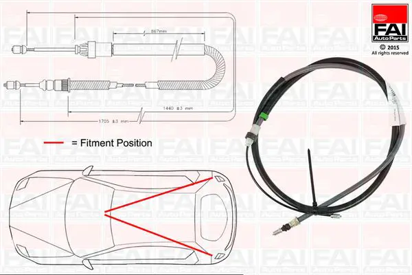 Handler.Part Cable Pull, parking brake FAI AUTOPARTS FBC0110 1