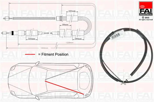 Handler.Part Cable Pull, parking brake FAI AUTOPARTS FBC0111 1