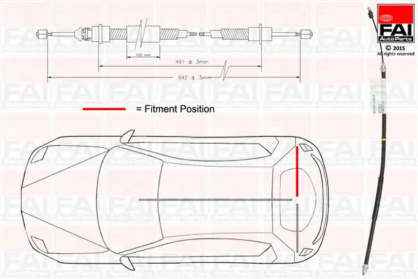 Handler.Part Cable Pull, parking brake FAI AUTOPARTS FBC0114 1