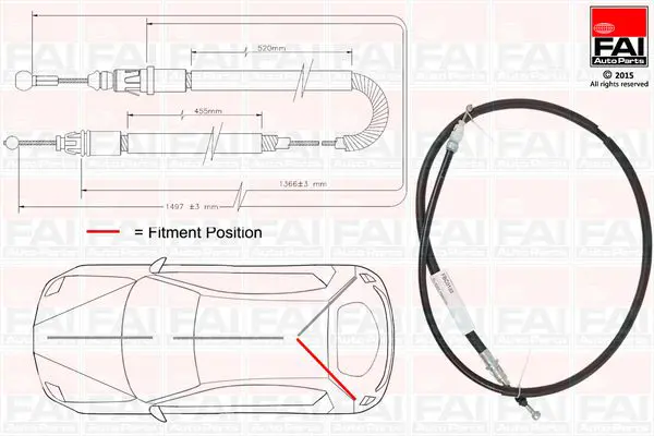 Handler.Part Cable Pull, parking brake FAI AUTOPARTS FBC0133 1