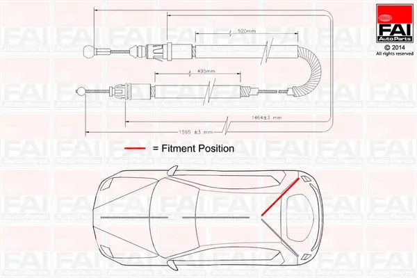 Handler.Part Cable Pull, parking brake FAI AUTOPARTS FBC0134 1