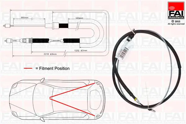 Handler.Part Cable Pull, parking brake FAI AUTOPARTS FBC0170 1