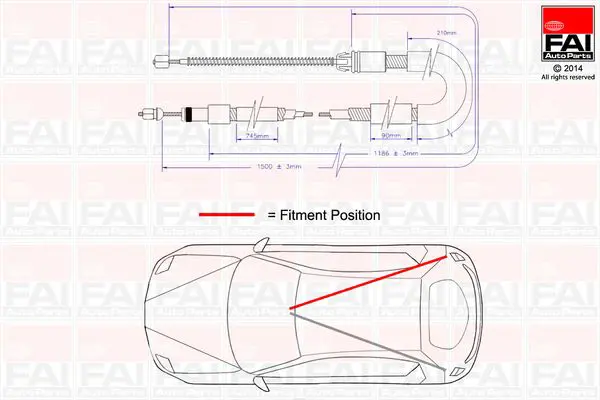 Handler.Part Cable Pull, parking brake FAI AUTOPARTS FBC0015 1