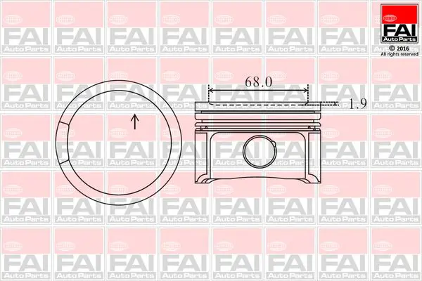 Handler.Part Piston FAI AUTOPARTS PK2000 1