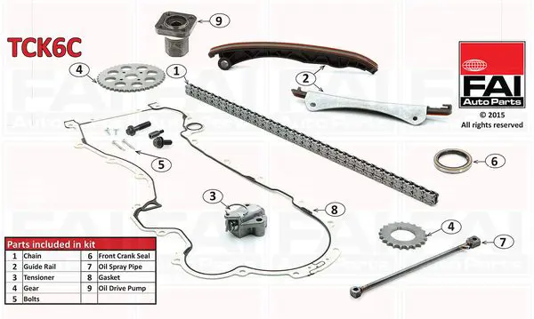 Handler.Part Timing chain kit FAI AUTOPARTS TCK6C 1