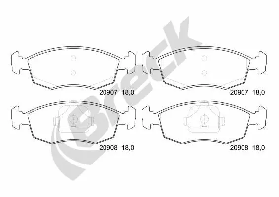 Handler.Part Brake pad set, disc brake BRECK 209080070200 1