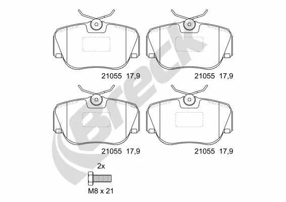 Handler.Part Brake pad set, disc brake BRECK 210550070100 1