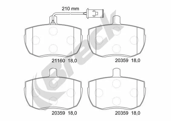 Handler.Part Brake pad set, disc brake BRECK 211600070110 1