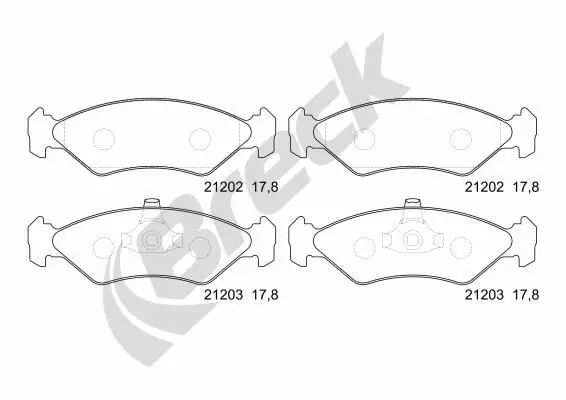 Handler.Part Brake pad set, disc brake BRECK 212020070200 1