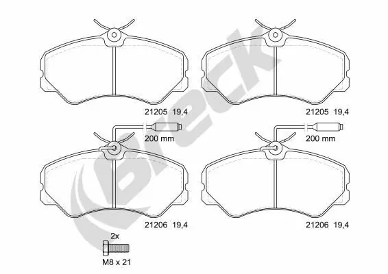 Handler.Part Brake pad set, disc brake BRECK 212050070310 1