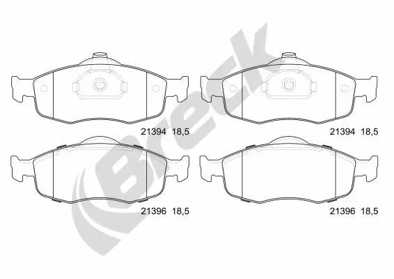 Handler.Part Brake pad set, disc brake BRECK 213940070100 1