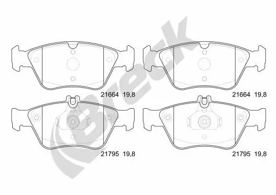 Handler.Part Brake pad set, disc brake BRECK 216640070120 1