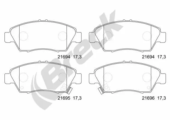 Handler.Part Brake pad set, disc brake BRECK 216940070110 1