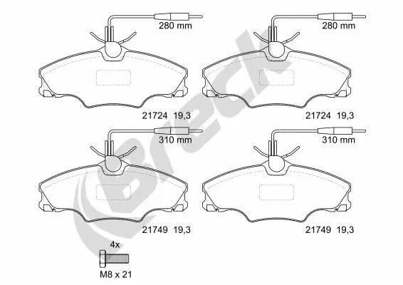 Handler.Part Brake pad set, disc brake BRECK 217240070110 1