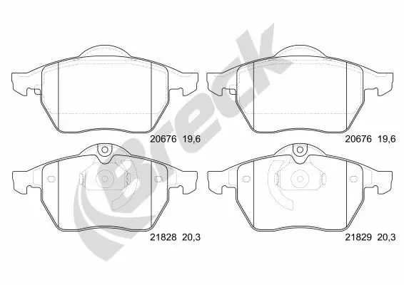 Handler.Part Brake pad set, disc brake BRECK 218290070100 1