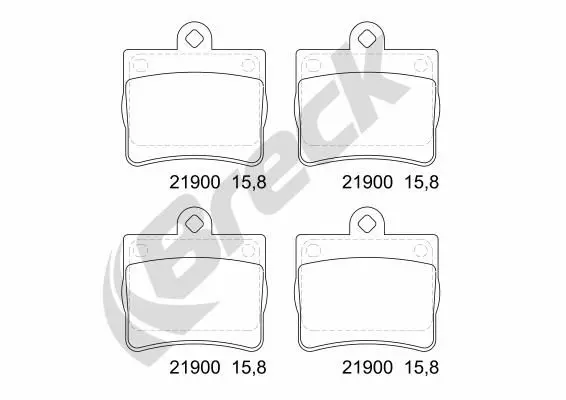 Handler.Part Brake pad set, disc brake BRECK 219000070200 1