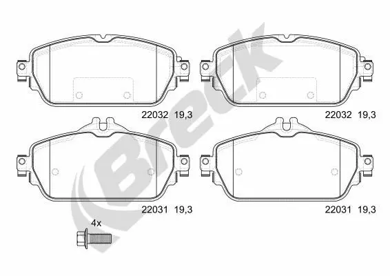 Handler.Part Brake pad set, disc brake BRECK 220310070110 1